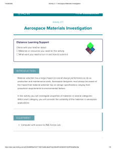 Activity 2.1.1 Aerospace Materials Investigation