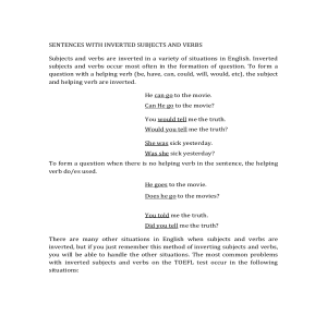 SENTENCES WITH INVERTED SUBJECTS AND VERBS- GRAMMAR (Autosaved)