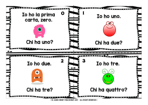 ITALIAN NUMBERS 0-31 - I HAVE, WHO HAS