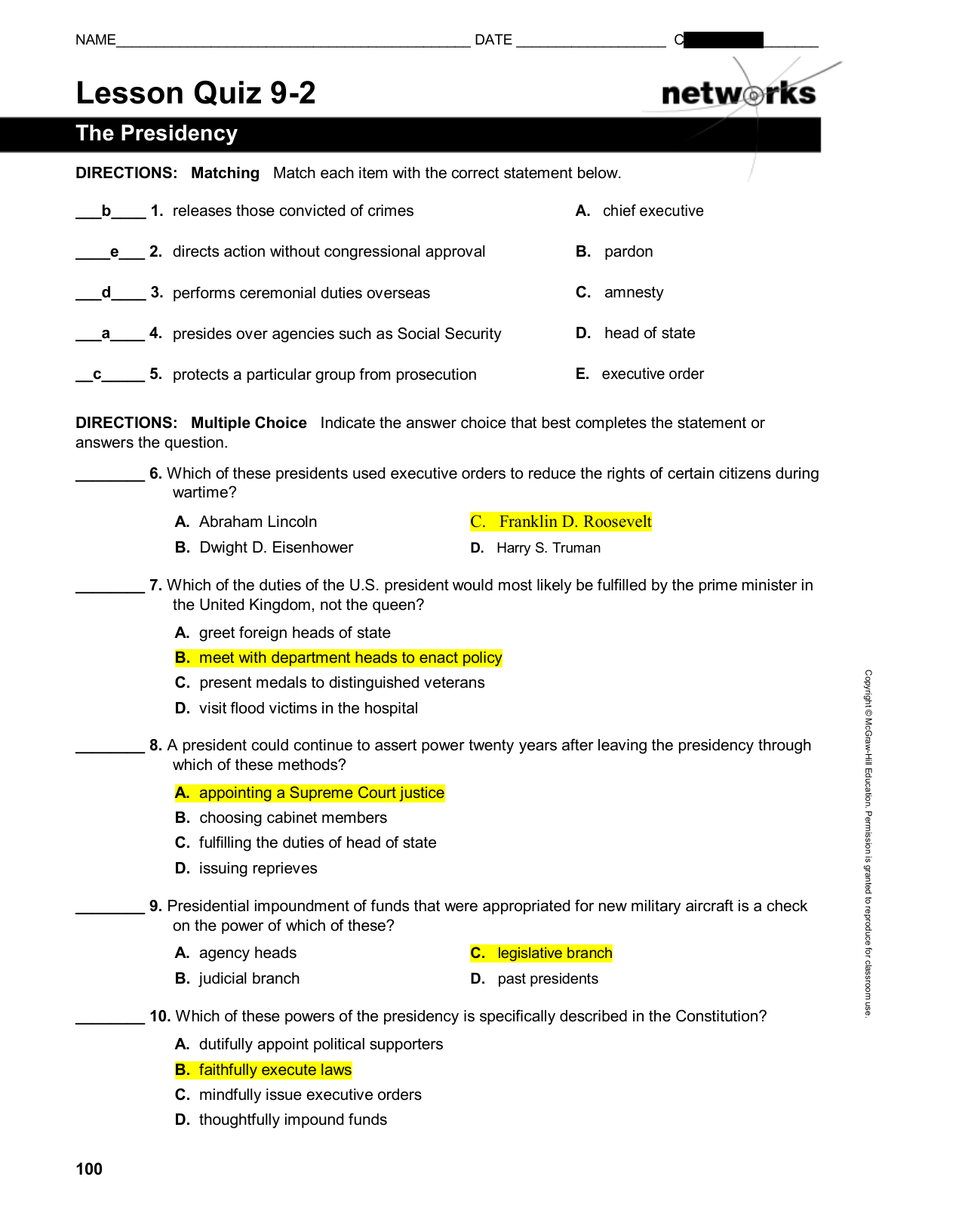 Chapter 8 The Judicial Branch Test Answers Chapter 8 The Judicial Branch Test Answers