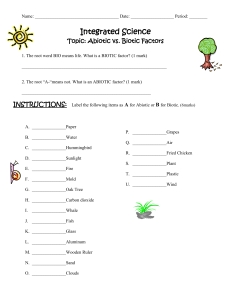 Abiotic vs. Biotic Factors test