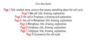 Cell to Body Booklet