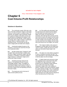 CVP Relationships: Solutions to Questions