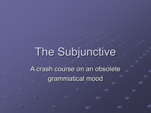 Presentation 1 on The Subjunctive Mood