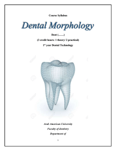 Course Syllabus Dental morphology (final)