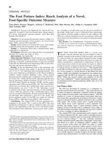 Rasch Analysis of Foot Posture Index (FPI)