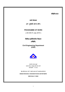 Civil Engineering Standards Programme of Work (2014)