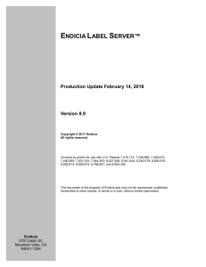Endicia Label Server API 8.9 