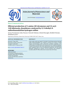 Efficient production of 2-amino-4H-chromenes and 14-aryl14H-dibenzo[a, j]xanthenes catalyzed by N, N-diethyl-Nsulfoethanaminium hydrogen sulfate