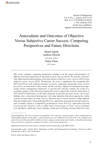 Antecedents and Outcomes of Objective