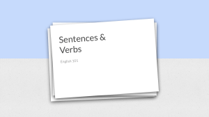 Sentences Verbs