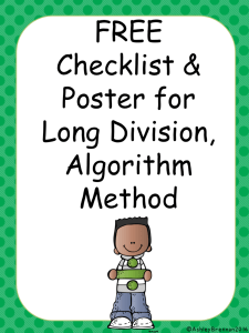 Division Checklist