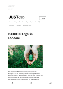 Is CBD Oil Legal in London?