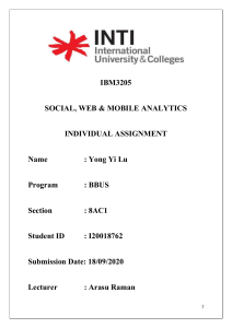 Social, Web & Mobile Analytics Assignment: Blog Review