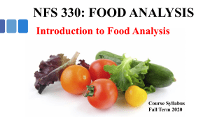 Introduction to food analysis (updated)