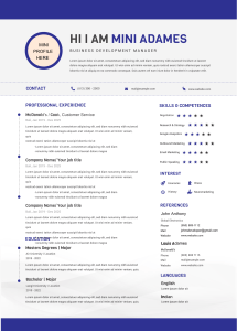 Blue Manager Resume