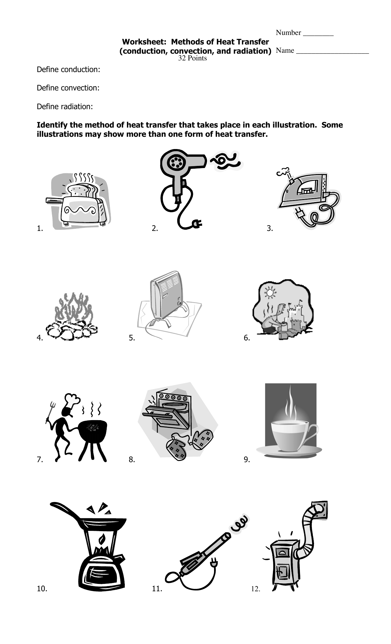 Heat Transfer Inside Conduction Convection Radiation Worksheet