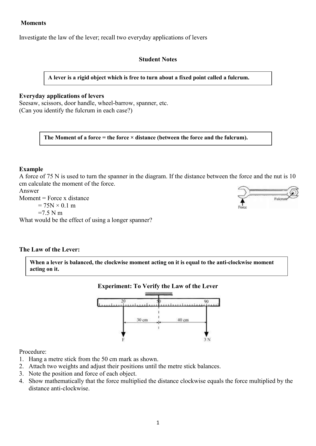 moment of force worksheet For Calculating Force Worksheet Answers