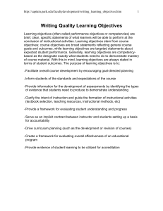 learning objectives park