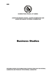 Business Studies Grade 9 Final Booklet