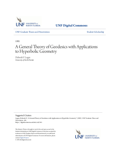 A General Theory of Geodesics with Applications to Hyperbolic Geo