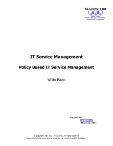 Policy Based IT Service Management