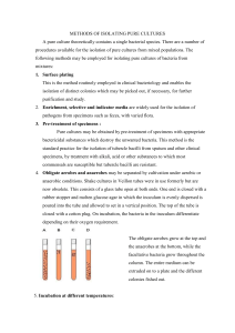 METHODS OF ISOLATING PURE CULTURE
