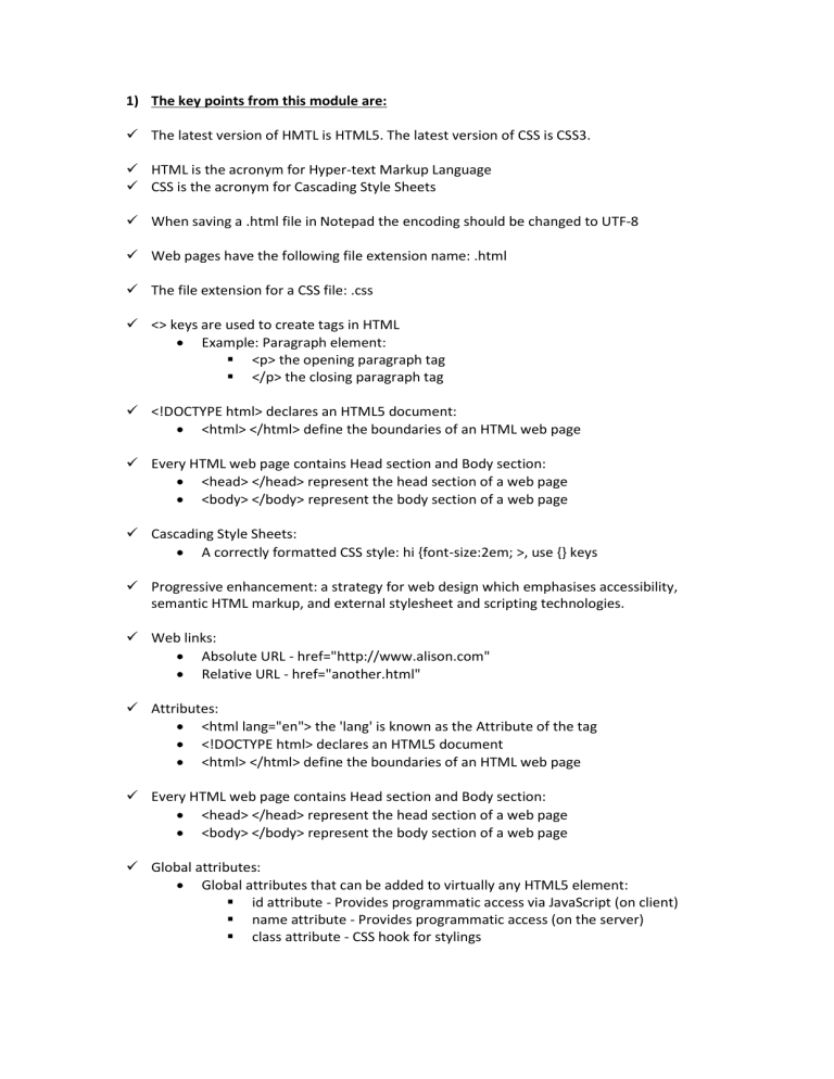 html-and-css-key-points