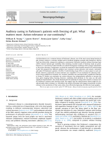 ▲Auditory cueing in Parkinson's patients with freezing of gait. What matters most：Action-relevance or cue-continuity