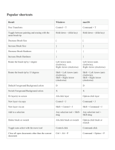 Popular shortcuts PHOTOSHOP