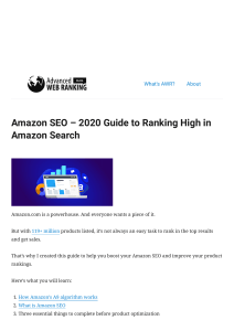 [Amazon SEO] 2020 Guide to Ranking High in Amazon 