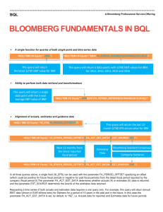 Bloomberg BQL FactSheet