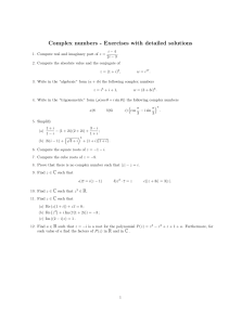 Complex Numbers - Exercises