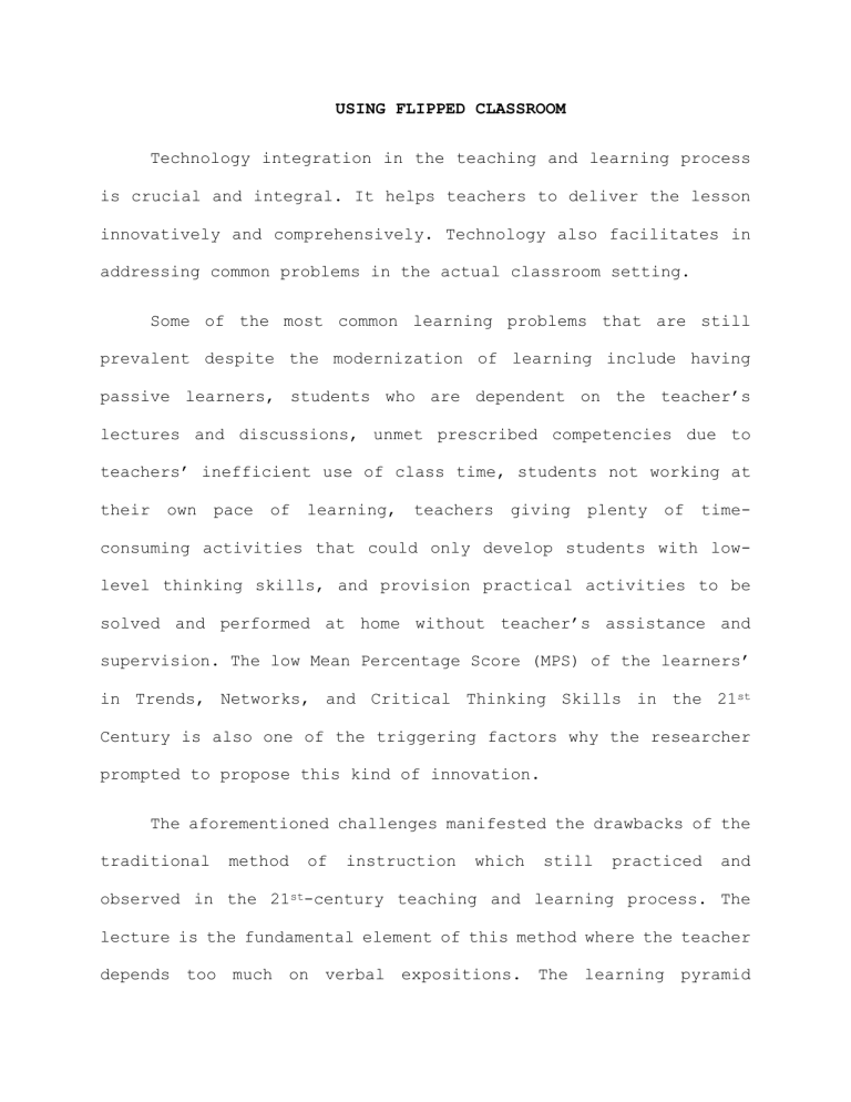 FLIPPED CLASSROOM