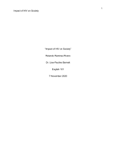 Week#3 “Impact of HIV on Society”