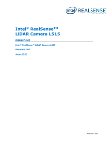 Intel RealSense LiDAR L515 Datasheet Rev002