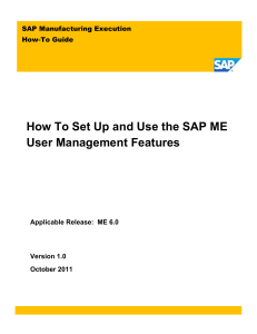 SAP ME How-To-Guide - User Management