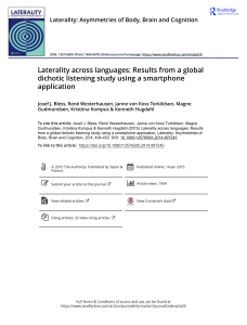 Laterality across languages Results from a global dichotic listening study using a smartphone application