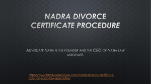 Brief Explain the Nadra Divorce Certificate Procedure 