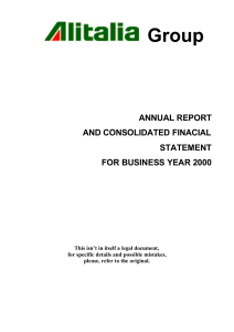 Alitalia LAI Annual report 2000