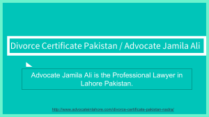 Seek Advice & Guide For Divorce Certificate Pakistan Legally By Best Family Lawyer