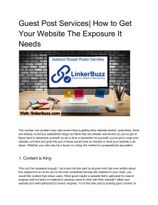 Guest Post Services| How to Get Your Website The Exposure It Needs