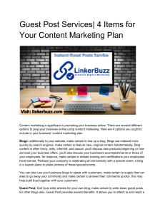 Guest Post Services| 4 Items for Your Content Marketing Plan