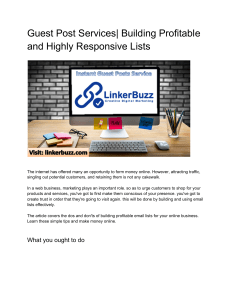 Guest Post Services| Building Profitable and Highly Responsive Lists