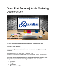 Guest Post Services| Article Marketing: Dead or Alive?