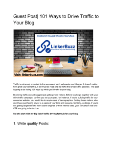 Guest Post| 101 Ways to Drive Traffic to Your Blog