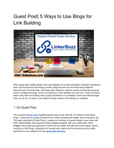Guest Post| 5 Ways to Use Blogs for Link Building