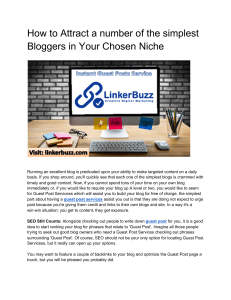 How to Attract a number of the simplest Bloggers in Your Chosen Niche