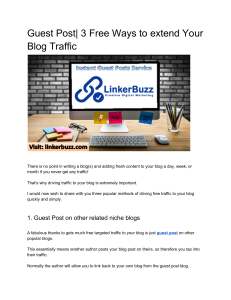 Guest Post| 3 Free Ways to extend Your Blog Traffic