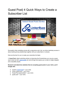Guest Post| 4 Quick Ways to Create a Subscriber List